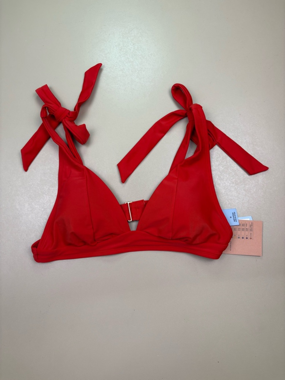 Shade Shore Red Bikini Top Medium Tie Strap Triangle Swim Top NWT